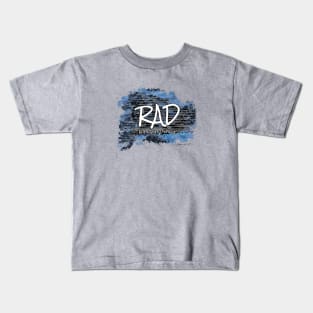 River Arts District - Asheville, NC - Grunge Blue GreyBG 21 Kids T-Shirt